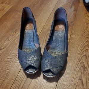 Gray Tory Burch Wedges